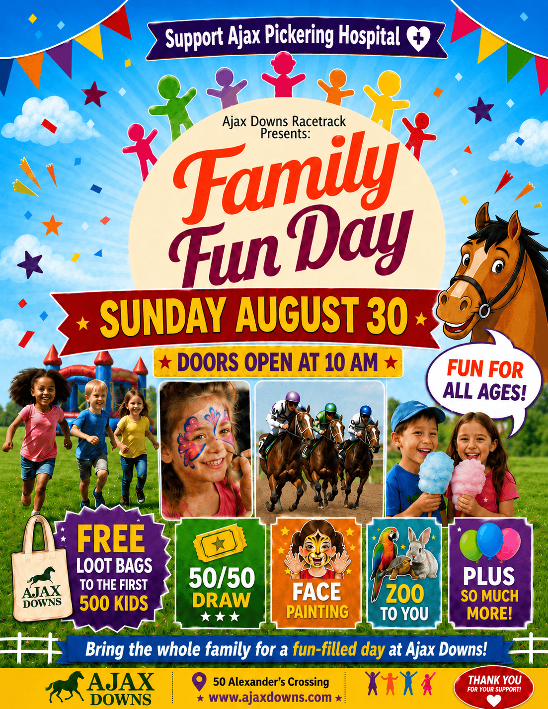 Family Fun Day at Ajax Downs — Sunday August 30, 2026