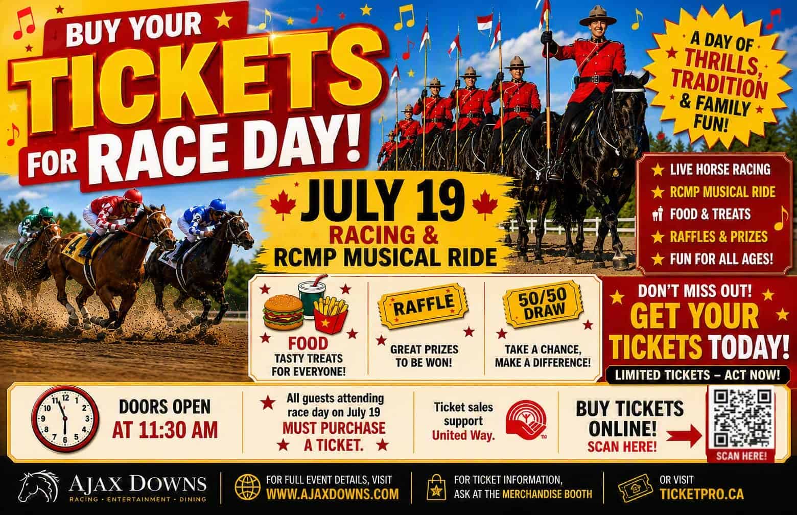 Special Sunday at Ajax Downs July 19! Princess Derby Trials and the Musical Ride at Ajax Downs